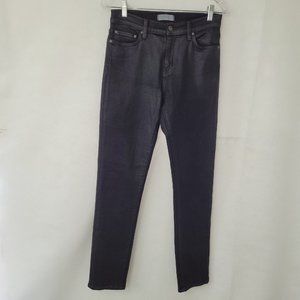 Principle Hi-Rise‎ Cigarette Jean Womens Size 28 Black Waxed Style Beauty 613-45